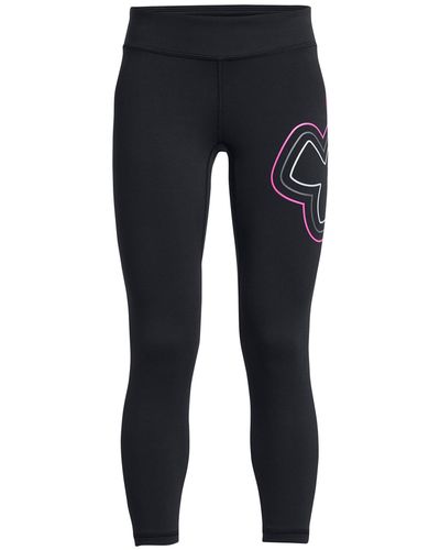 Under Armour Motion knöchelhohe leggings mit branding für mädchen - Schwarz