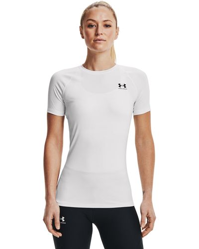 Under Armour HeatGear Kompressions-T-Shirt mit kurzen Ärmeln Sweatshirt - Weiß
