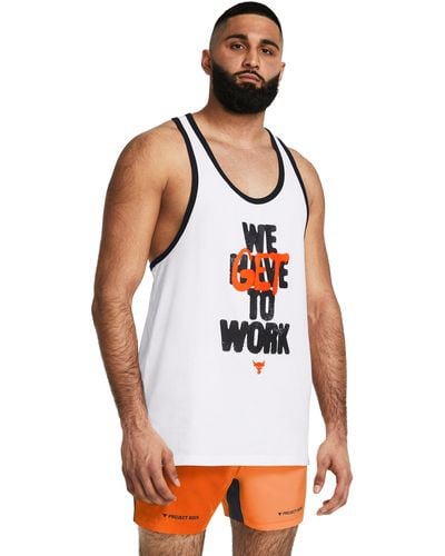Under Armour Camiseta sin mangas project rock get to work - Blanco