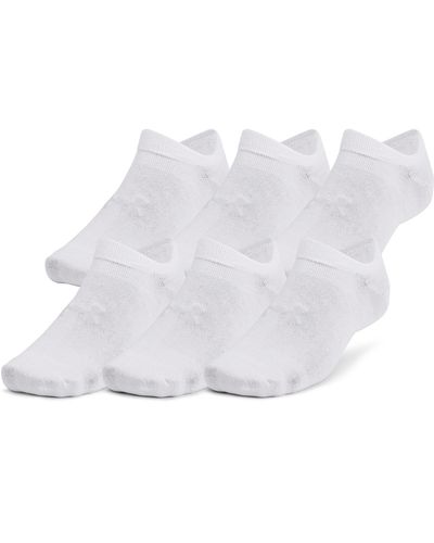 Under Armour Essential 6-pack No-show Socks - White