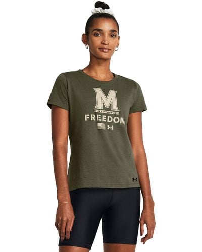 Under Armour Ua Freedom Performance Cotton Collegiate T-shirt - Green