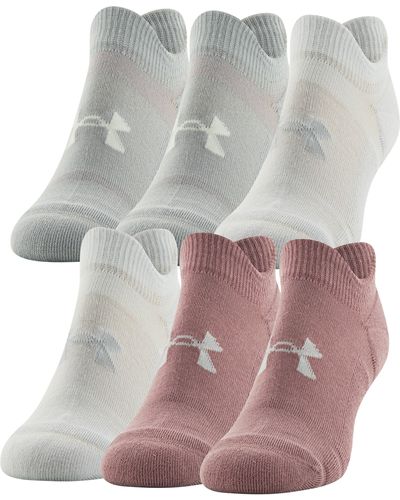 Under Armour Ua Cushioned 6-pack No Show Socks - Gray