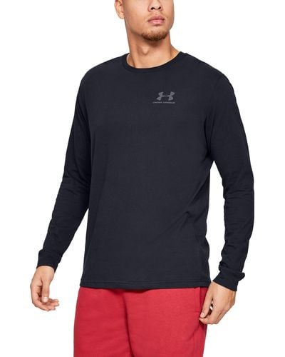 Under Armour Sportstyle Left Chest Long Sleeve ches Longues - Bleu