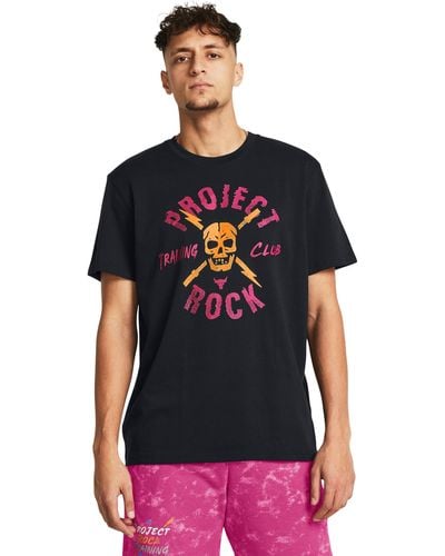 Under Armour Project Rock Tc Heavyweight Graphic Short Sleeve - Black