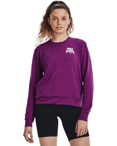 Under Armour Damesshirt Rival Terry Graphic Crew - Paars