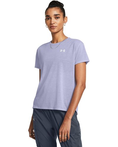 Under Armour Launch trail kurzarm-oberteil für celeste / downpour grau / reflektierend s - Blau