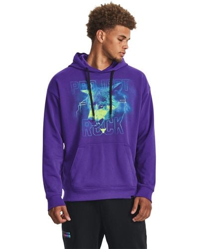 Under Armour Project Rock Heavyweight Terry Hoodie - Purple