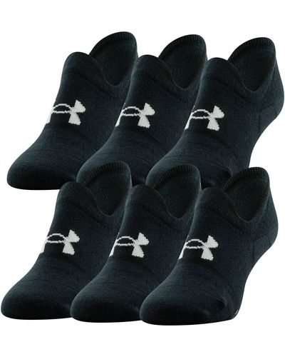 Under Armour Ua Essential 6-pack Ultra Low Tab Socks - Black