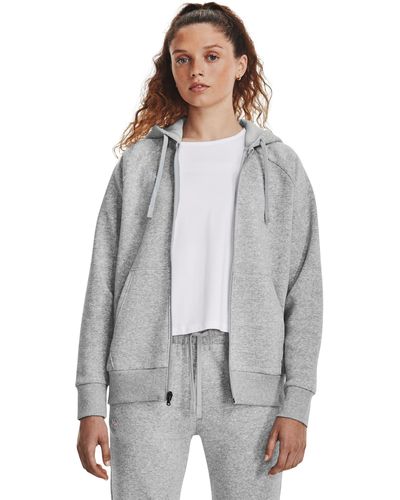 Under Armour Rival fleece-hoodie mit durchgehendem zip für mod - Grau