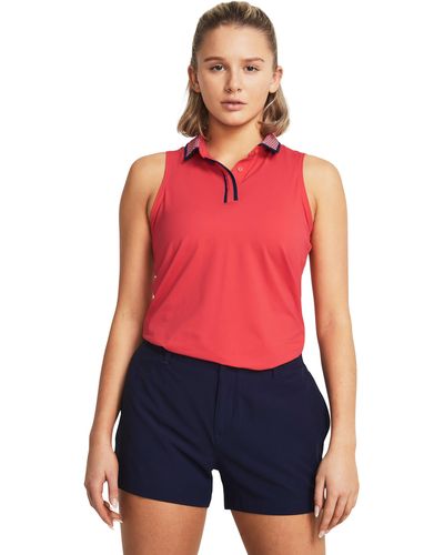 Under Armour Iso-chill Sleeveless Polo - Red