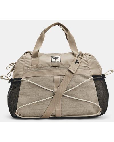 Under Armour Borsa Da Palestra Piccola Project Rock Da Donna Timberwolf Taupe / Nero / Nero - Neutro