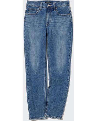 Uniqlo Baumwolle straight jeans in 7/8-länge (slim fit) - Blau