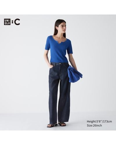 Uniqlo Gerade jeans (wide fit) - Blau