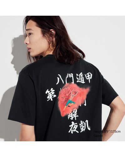 Uniqlo Algodón Naruto UT Camiseta Estampado Gráfico - Negro