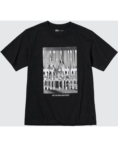 Uniqlo Baumwolle peace for all bedrucktes t-shirt (kosuke kawamura) - Schwarz