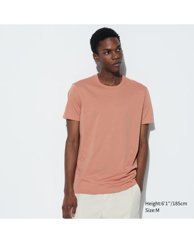 Uniqlo Algodón Camiseta DRY Color Cuello Redondo - Naranja