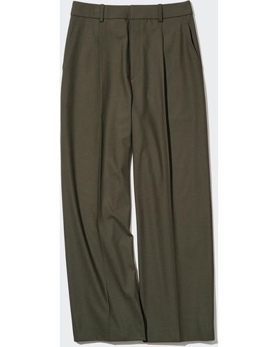 Uniqlo Poliéster Pantalón Pierna Ancha - Verde