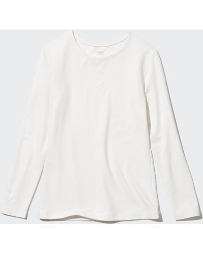 Uniqlo HEATTECH Extracálido Camiseta Algodón Térmica Cuello Redondo - Blanco