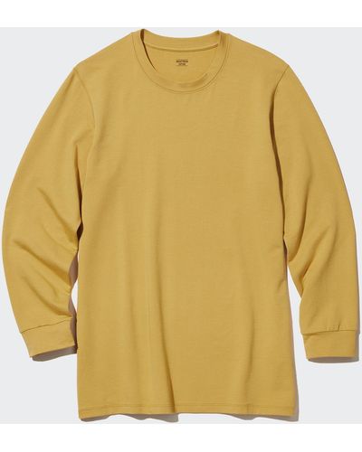 Uniqlo HEATTECH Extracálido Camiseta Térmica Algodón Cuello Redondo - Amarillo