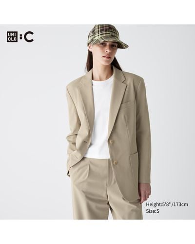 Uniqlo Polyester blazer (relaxed fit) - Natur