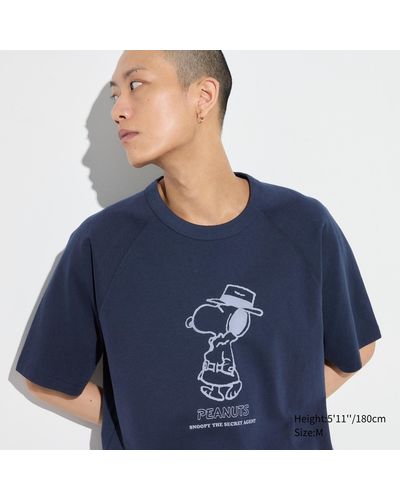 Uniqlo Baumwolle peanuts you can be anything! ut bedrucktes t-shirt - Blau
