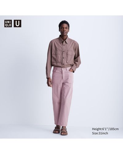 Uniqlo Baumwolle colour jeans (wide fit) - Pink