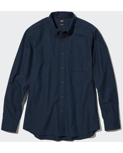 Uniqlo Algodón Camisa Oxford Slim Fit - Azul