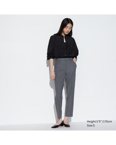 Uniqlo Poliéster Pantalón Smart Tobillero - Negro