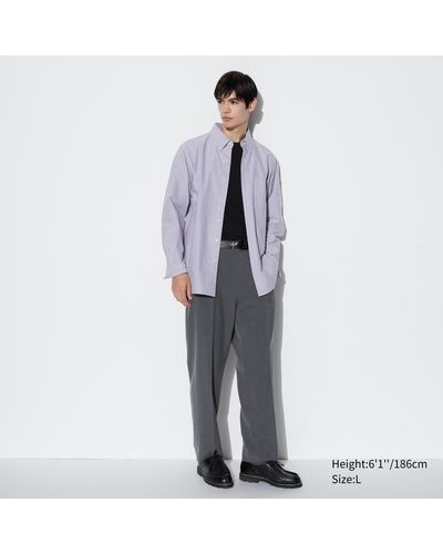 Uniqlo Polyester bundfaltenhose (wide fit) - Grau