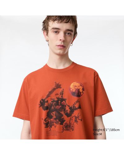 Uniqlo Algodón The Legend of Zelda UT Camiseta Estampado Gráfico - Naranja