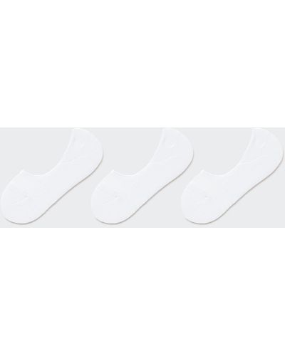 Uniqlo Algodón Calcetines Invisibles (3 Pares) - Blanco