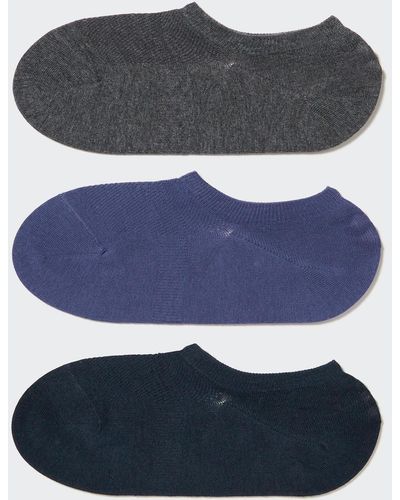 Uniqlo Algodón Calcetines Invisibles (3 Pares) - Azul