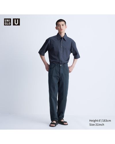 Uniqlo Baumwolle colour jeans (wide fit) - Blau
