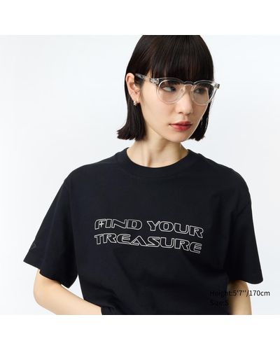 Uniqlo Baumwolle find your treasure ut bedrucktes t-shirt - Schwarz