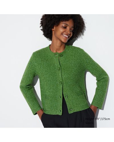 Uniqlo Cropped strickjacke - Grün