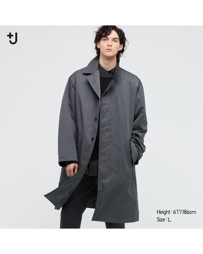 Uniqlo Polyester +j gefütterter mantel (loose fit) - Grau