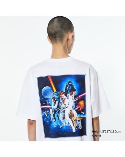Uniqlo Baumwolle star wars: remastered by kosuke kawamura ut bedrucktes t-shirt - Blau