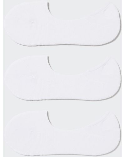 Uniqlo Algodón Calcetines Invisibles (3 Pares) - Blanco