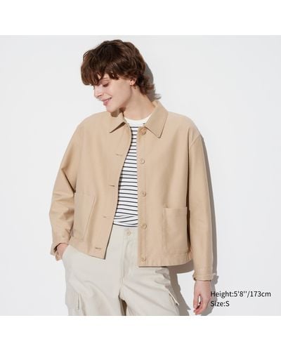 Uniqlo Polyester jersey jacke (relaxed fit) - Natur