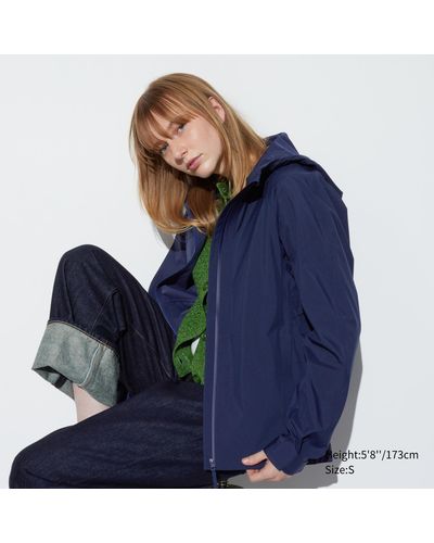 Uniqlo Poliéster Parka BLOCKTECH Capucha - Azul