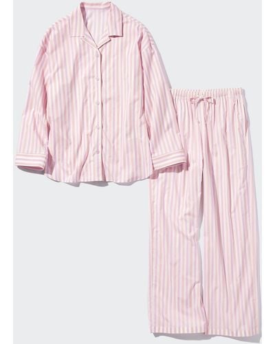 Uniqlo Viscosa Pijama Suave Elástico - Rosa