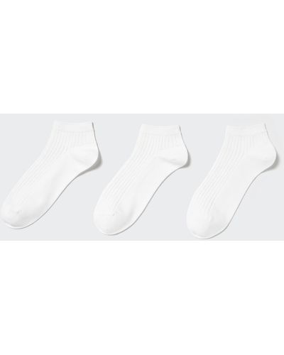 Uniqlo Polyester gerippte kurzsocken (3 paar) - Weiß