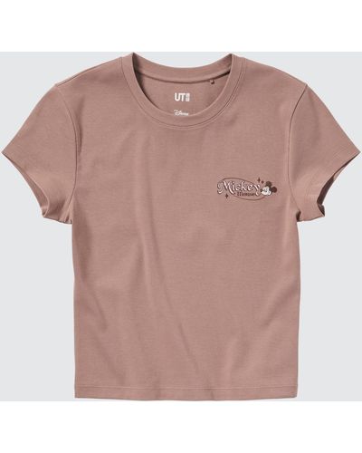 Uniqlo Algodón Disney Collection UT Camiseta Corta Estampado Gráfico - Marrón