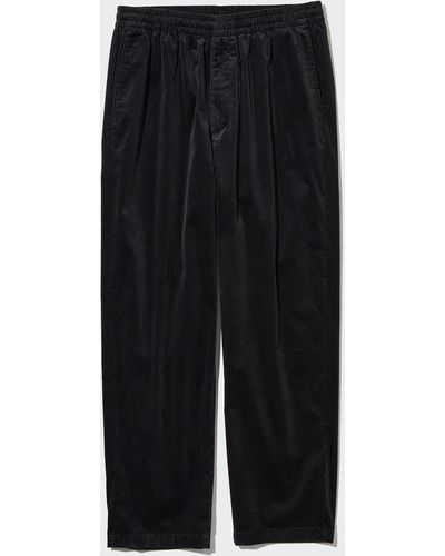 Uniqlo Poliéster Pantalón Pana Confort Tobillero - Negro