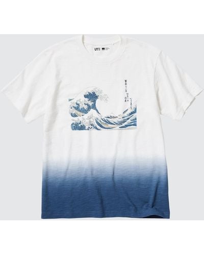 Uniqlo Algodón UT Archive Ukiyo-e Camiseta Estampado Gráfico - Azul