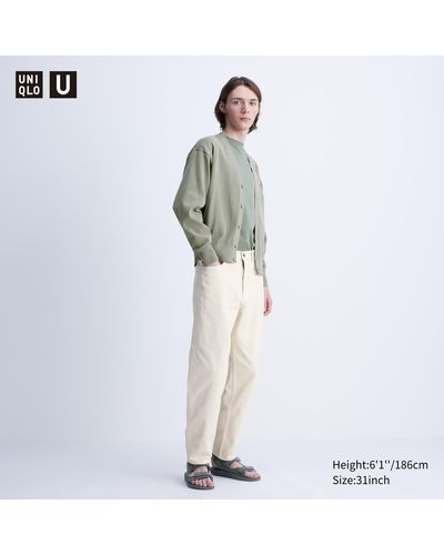 Uniqlo Baumwolle colour jeans (wide fit) - Grün