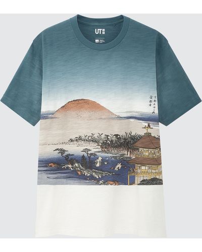 Uniqlo Baumwolle ut archive ukiyo-e bedrucktes t-shirt - Blau