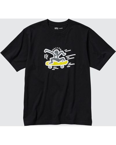 Uniqlo Algodón NY Pop Art Archive UT Camiseta Estampado Gráfico (Keith Haring) - Negro