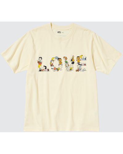 Uniqlo Algodón PEACE FOR ALL Camiseta Estampado Gráfico (Peanuts) - Neutro