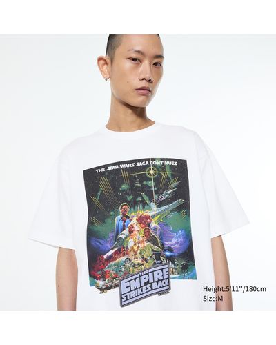Uniqlo Baumwolle star wars: remastered by kosuke kawamura ut bedrucktes t-shirt - Weiß